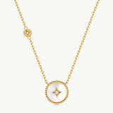 Elegant Chinese-Inspired Gold Necklace with White Mother-of-Pearl Pendant | MaiaMina