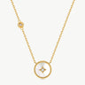 Elegant Chinese-Inspired Gold Necklace with White Mother-of-Pearl Pendant | MaiaMina