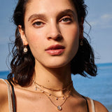 Elegant Chinese-Inspired Gold Necklace with White Mother-of-Pearl Pendant | MaiaMina
