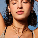 Elegant Chinese-Inspired Gold Necklace with White Mother-of-Pearl Pendant | MaiaMina
