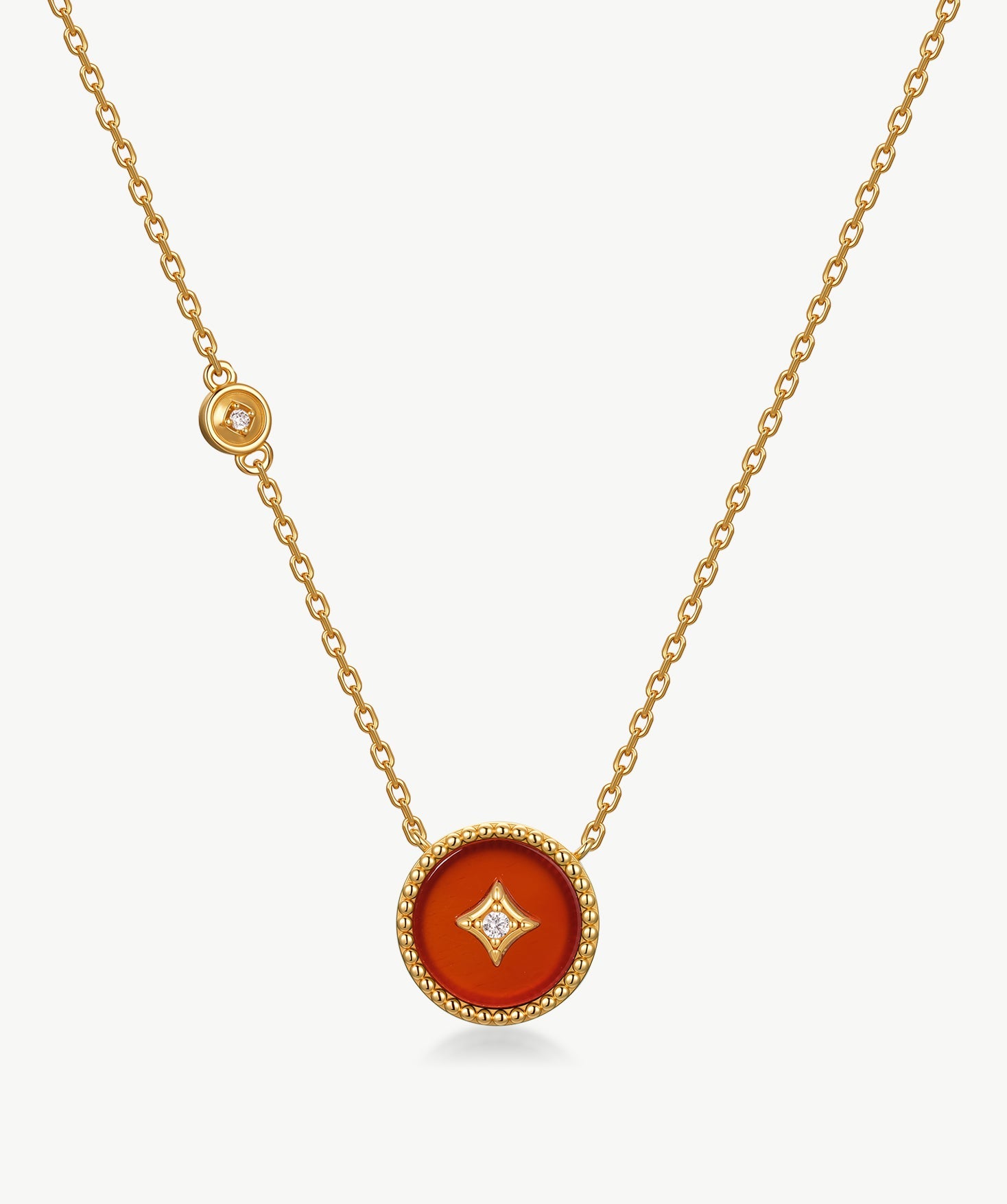 Elegant Chinese-Inspired Gold Necklace with Carnelian Pendant | MaiaMina