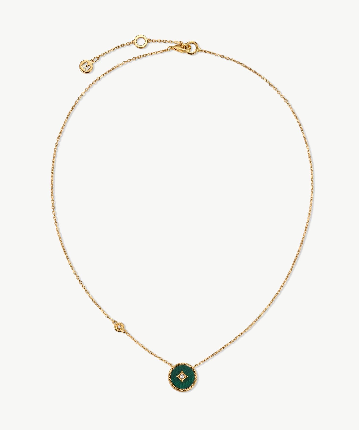 Elegant Chinese-Inspired Gold Necklace with Malachite Pendant | MaiaMina