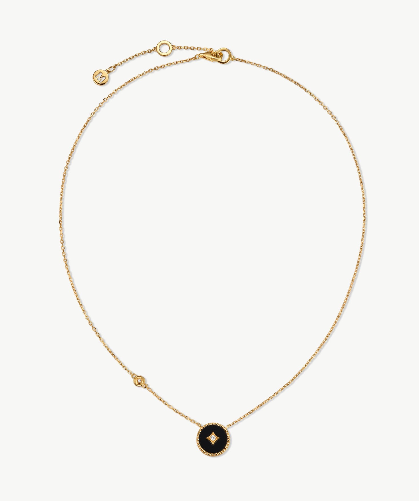 Elegant Chinese-Inspired Gold Necklace with Black Agate Pendant | MaiaMina