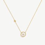 Elegant Chinese-Inspired Gold Necklace with White Mother-of-Pearl Pendant | MaiaMina
