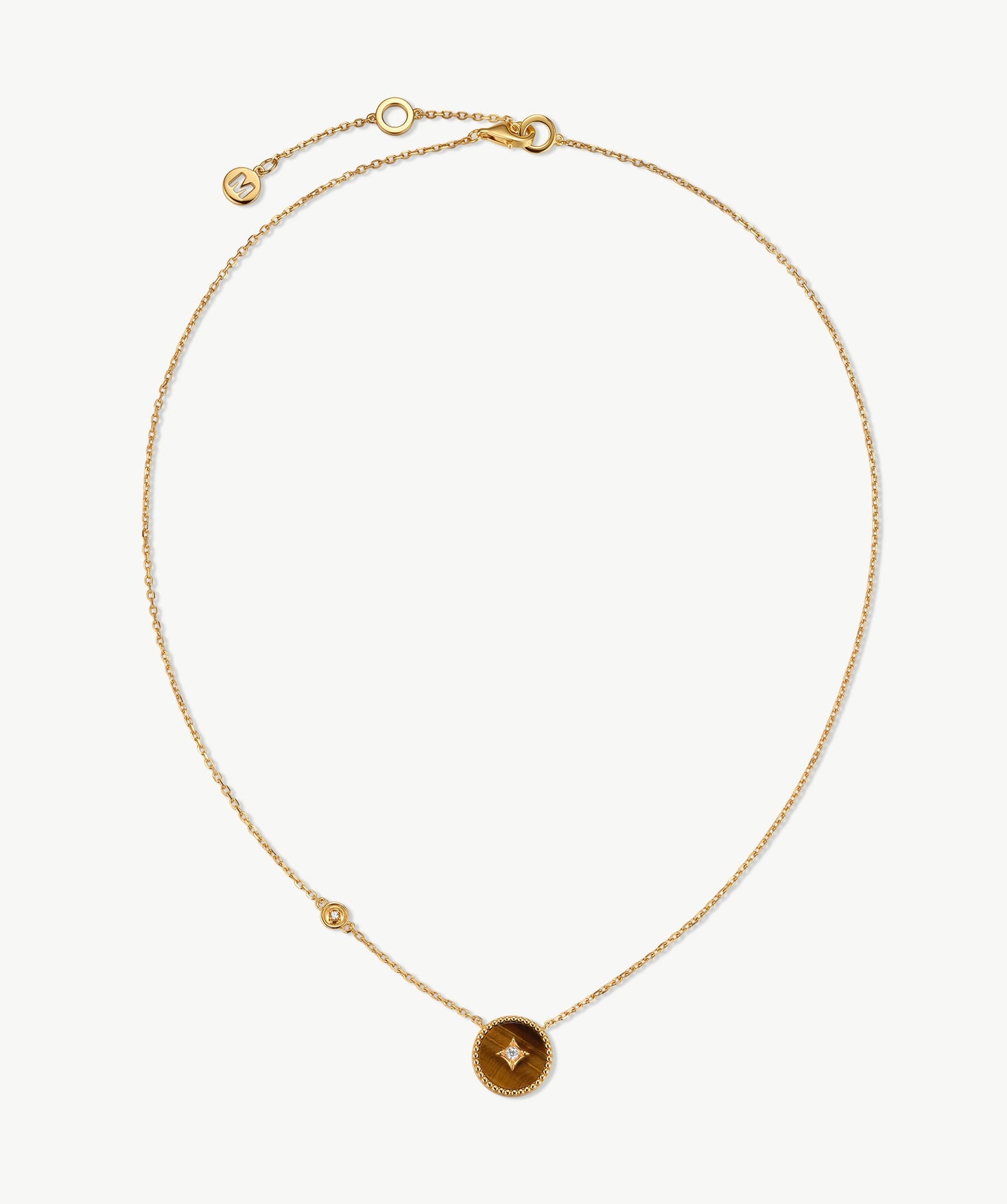Elegant Chinese-Inspired Gold Necklace with Tiger’s eye Pendant | MaiaMina