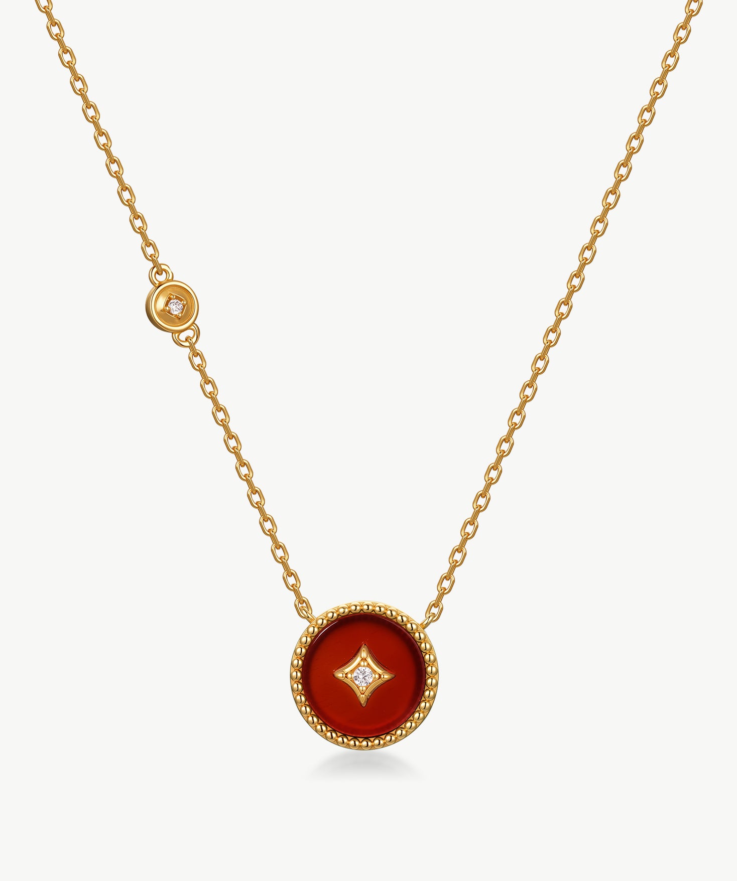 Elegant Chinese-Inspired Gold Necklace with Carnelian Pendant | MaiaMina