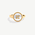 18ct Gold Vermeil Rotating Star Signet Ring - Inspired by Chinese Coin Design | MaiaMina
