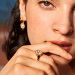 18ct Gold Vermeil Rotating Star Signet Ring - Inspired by Chinese Coin Design | MaiaMina

