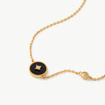 Gold Vermeil Black Agate Bracelet with Pavé Center – Aura Collection | MaiaMina