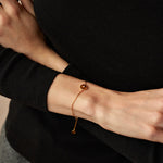 Gold Vermeil Tiger’s Eye Bracelet with Pavé Center – Aura Collection | MaiaMina