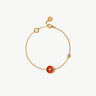 Gold Vermeil Red Agate Bracelet with Pavé Detail – Aura Collection | MaiaMina