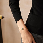 Gold Vermeil Malachite Bracelet with Pavé Detail – Aura Collection | MaiaMina