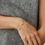 Gold Vermeil Mother of Pearl Bracelet with Pavé Accent – Aura Collection | MaiaMina