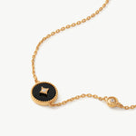 Gold Vermeil Black Agate Bracelet with Pavé Center – Aura Collection | MaiaMina