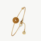 Gold Vermeil Tiger’s Eye Bracelet with Pavé Center – Aura Collection | MaiaMina