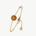Gold Vermeil Tiger’s Eye Bracelet with Pavé Center – Aura Collection | MaiaMina