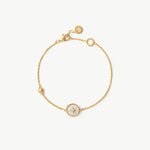 Gold Vermeil Mother of Pearl Bracelet with Pavé Accent – Aura Collection | MaiaMina