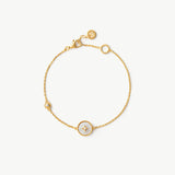 Gold Vermeil Mother of Pearl Bracelet with Pavé Accent – Aura Collection | MaiaMina