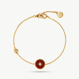 Gold Vermeil Red Agate Bracelet with Pavé Detail – Aura Collection | MaiaMina