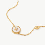 Gold Vermeil Mother of Pearl Bracelet with Pavé Accent – Aura Collection | MaiaMina