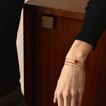 Gold Vermeil Red Agate Bracelet with Pavé Detail – Aura Collection | MaiaMina