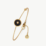 Gold Vermeil Black Agate Bracelet with Pavé Center – Aura Collection | MaiaMina