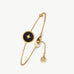 Gold Vermeil Black Agate Bracelet with Pavé Center – Aura Collection | MaiaMina