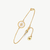 Gold Vermeil Mother of Pearl Bracelet with Pavé Accent – Aura Collection | MaiaMina
