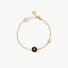 Gold Vermeil Black Agate Bracelet with Pavé Center – Aura Collection | MaiaMina