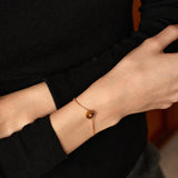 Gold Vermeil Tiger’s Eye Bracelet with Pavé Center – Aura Collection | MaiaMina