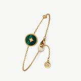 Gold Vermeil Malachite Bracelet with Pavé Detail – Aura Collection | MaiaMina