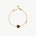 Gold Vermeil Black Agate Bracelet with Pavé Center – Aura Collection | MaiaMina