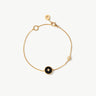 Gold Vermeil Black Agate Bracelet with Pavé Center – Aura Collection | MaiaMina