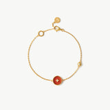 Gold Vermeil Red Agate Bracelet with Pavé Detail – Aura Collection | MaiaMina