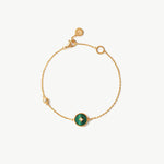 Gold Vermeil Malachite Bracelet with Pavé Detail – Aura Collection | MaiaMina