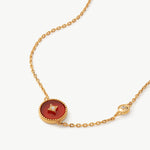 Gold Vermeil Red Agate Bracelet with Pavé Detail – Aura Collection | MaiaMina