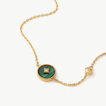 Gold Vermeil Malachite Bracelet with Pavé Detail – Aura Collection | MaiaMina