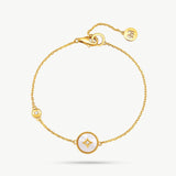 Gold Vermeil Mother of Pearl Bracelet with Pavé Accent – Aura Collection | MaiaMina