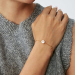 Gold Vermeil Mother of Pearl Bracelet with Pavé Accent – Aura Collection | MaiaMina