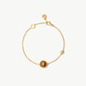 Gold Vermeil Tiger’s Eye Bracelet with Pavé Center – Aura Collection | MaiaMina