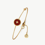Gold Vermeil Red Agate Bracelet with Pavé Detail – Aura Collection | MaiaMina