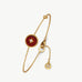 Gold Vermeil Red Agate Bracelet with Pavé Detail – Aura Collection | MaiaMina