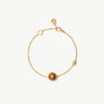 Gold Vermeil Tiger’s Eye Bracelet with Pavé Center – Aura Collection | MaiaMina