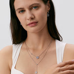 Blue Lace Agate Coin Drop Necklace in Sterling Silver | Aura Collection – MaiaMina