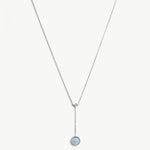 Blue Lace Agate Coin Drop Necklace in Sterling Silver | Aura Collection – MaiaMina