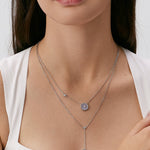 Blue Lace Agate Coin Drop Necklace in Sterling Silver | Aura Collection – MaiaMina