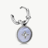 Blue Agate Coin Hoop Earrings with Milgrain Detail | Aura Collection – MaiaMina