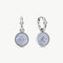 Blue Agate Coin Hoop Earrings with Milgrain Detail | Aura Collection – MaiaMina