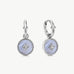 Blue Agate Coin Hoop Earrings with Milgrain Detail | Aura Collection – MaiaMina
