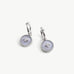 Blue Agate Coin Hoop Earrings with Milgrain Detail | Aura Collection – MaiaMina